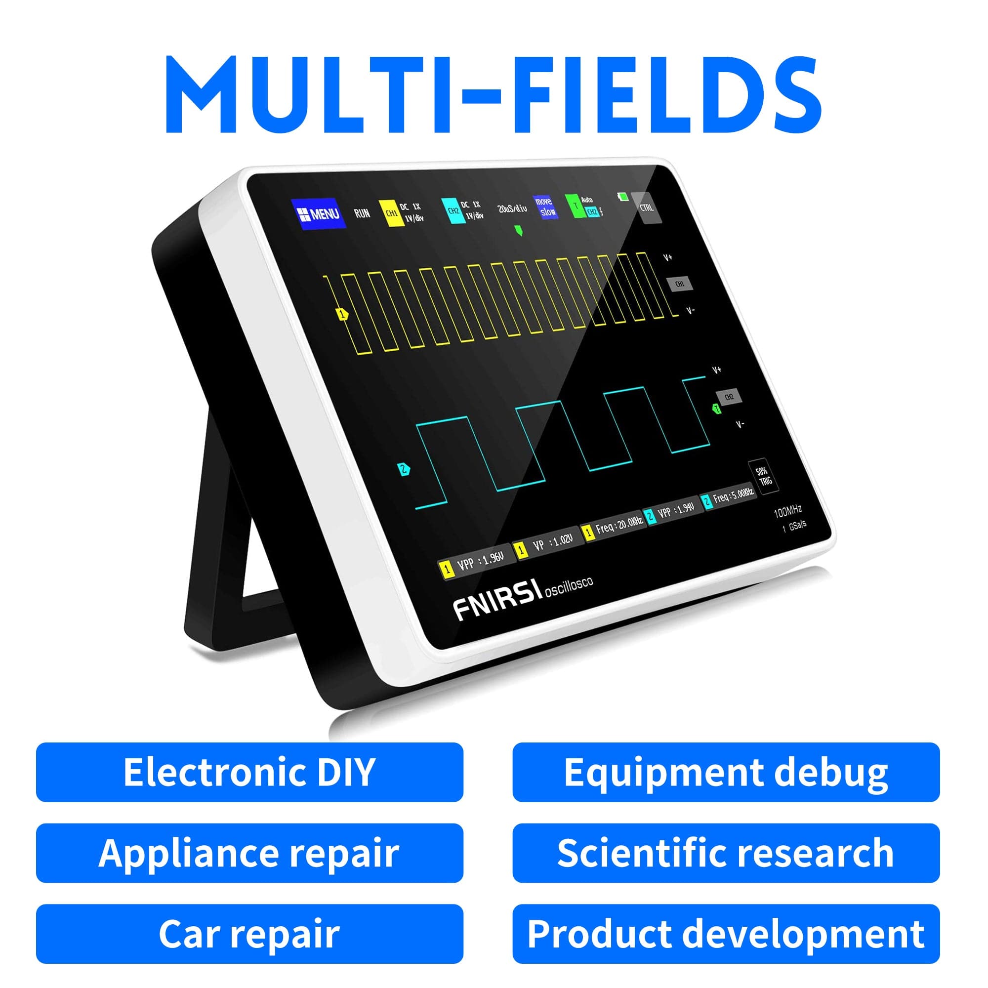 FNIRSI® 1013D Dual Channel Touchable Panel Oscilloscope