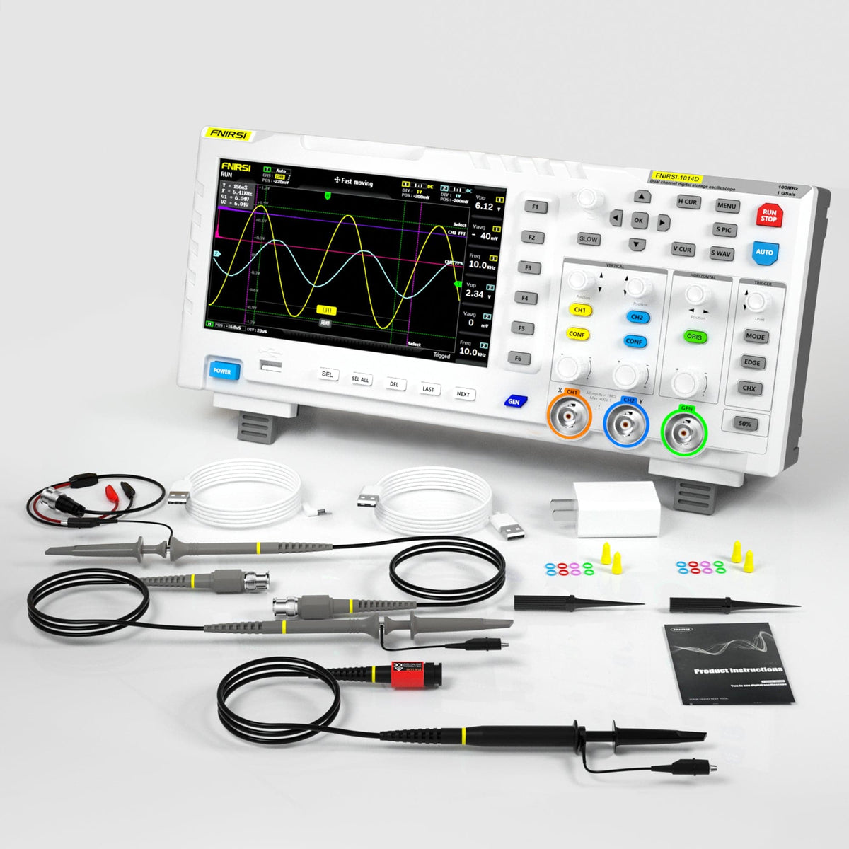 FNIRSI® 1014D Dual Channel Digital Storage Oscilloscope