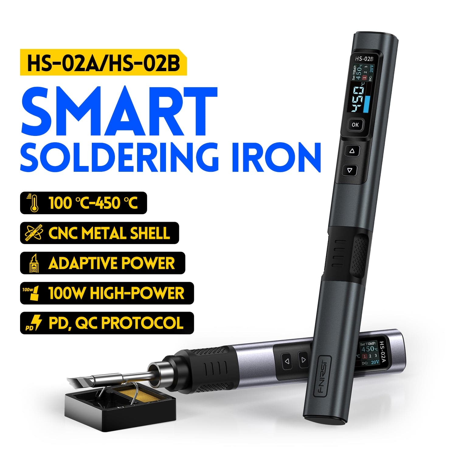 FNIRSI® HS-02 Intelligent Soldering Iron