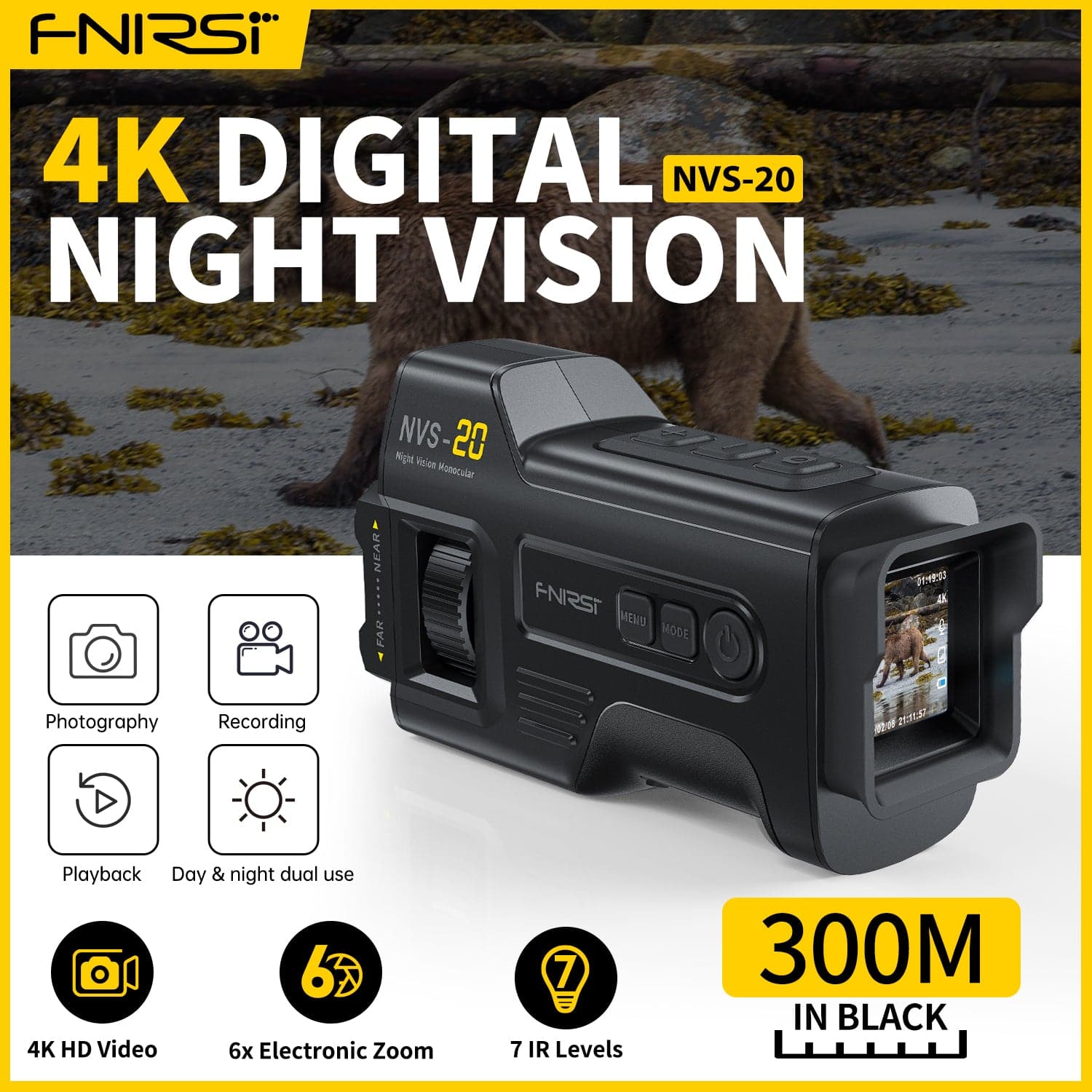 FNIRSI® NVS-20 4K Digital Night Vision Device