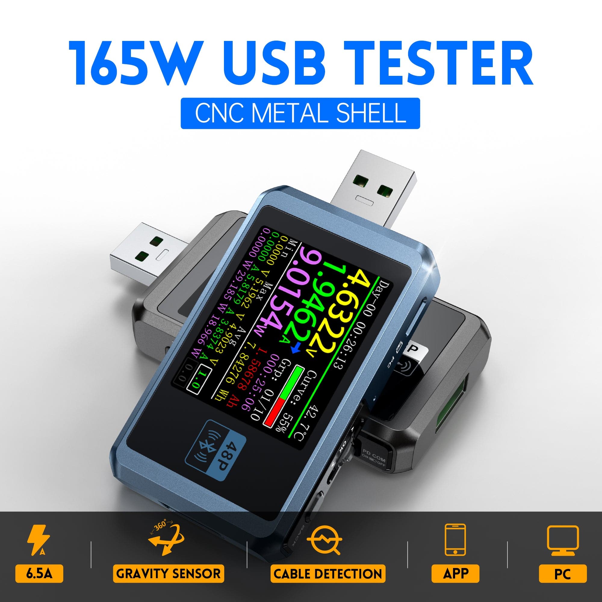 Testador de carga rápida USB FNIRSI® FNB48P