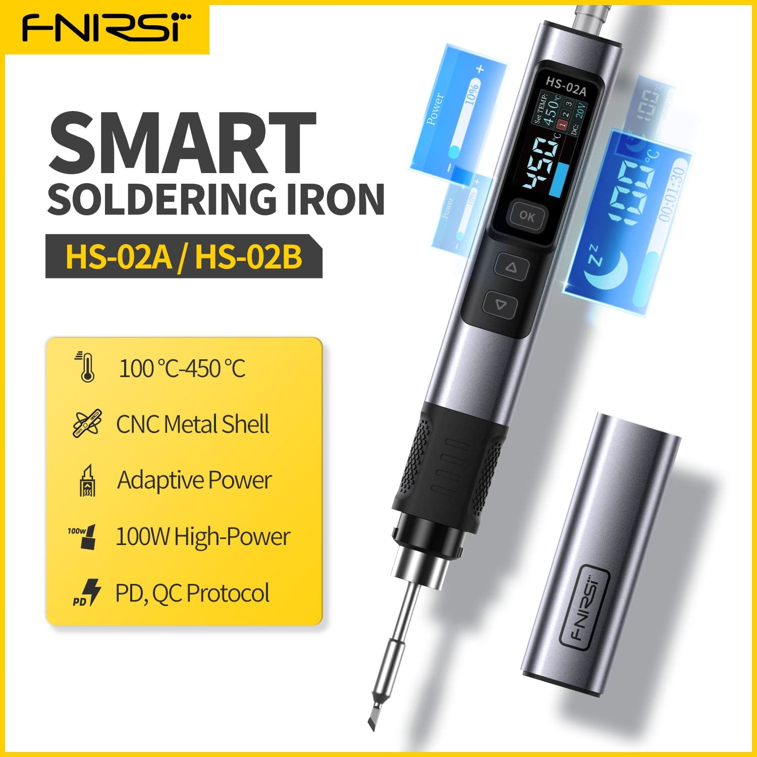 Ferro de solda inteligente FNIRSI® HS-02