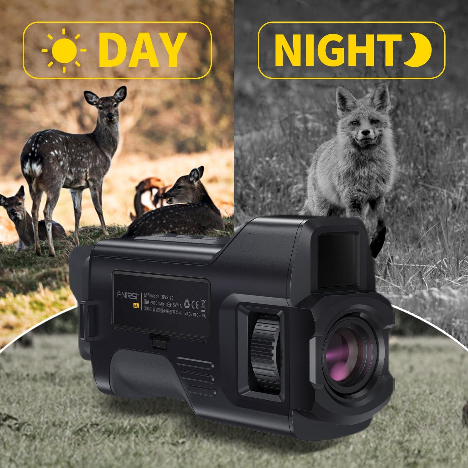 FNIRSI® NVS-20 4K HD Monocular Night Vision Device Infrared 6x Digital Zoom