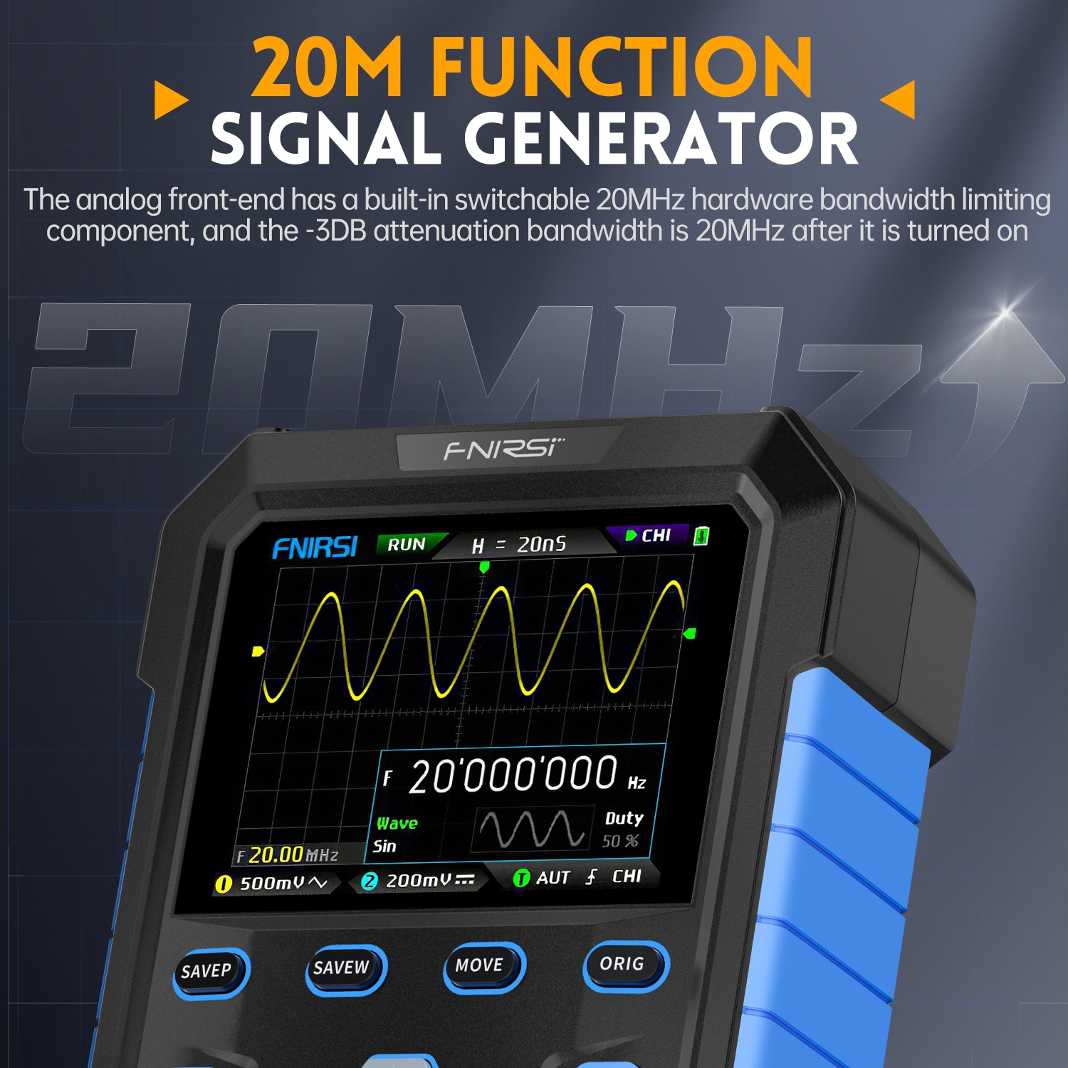 FNIRSI® DPOX180H 2 Channel 180MHZ 2-IN-1 Digial Phosphor Oscilloscope