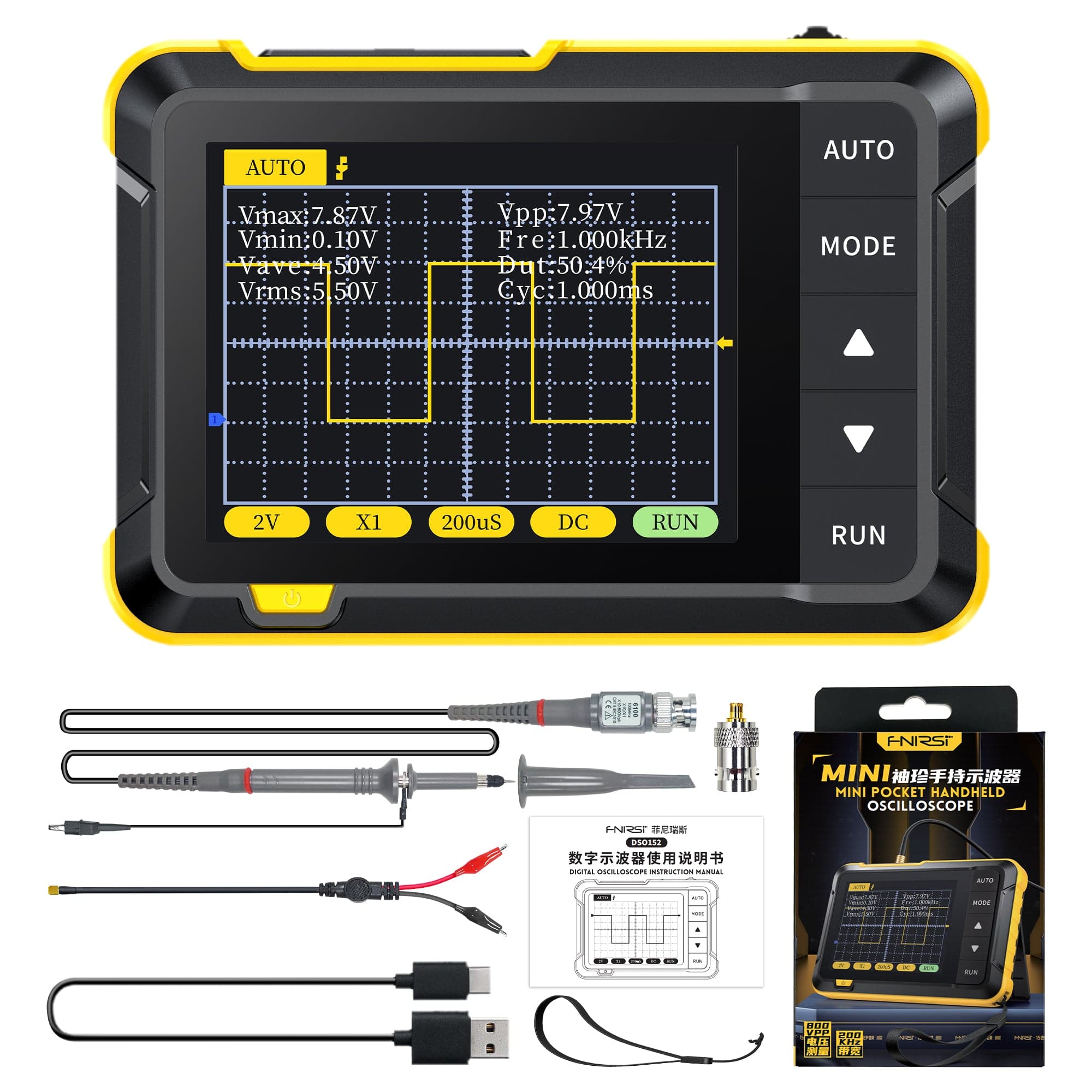 FNIRSI® DSO-152 2,8" Mini-Taschenhand-Digital-DSO-Oszilloskop