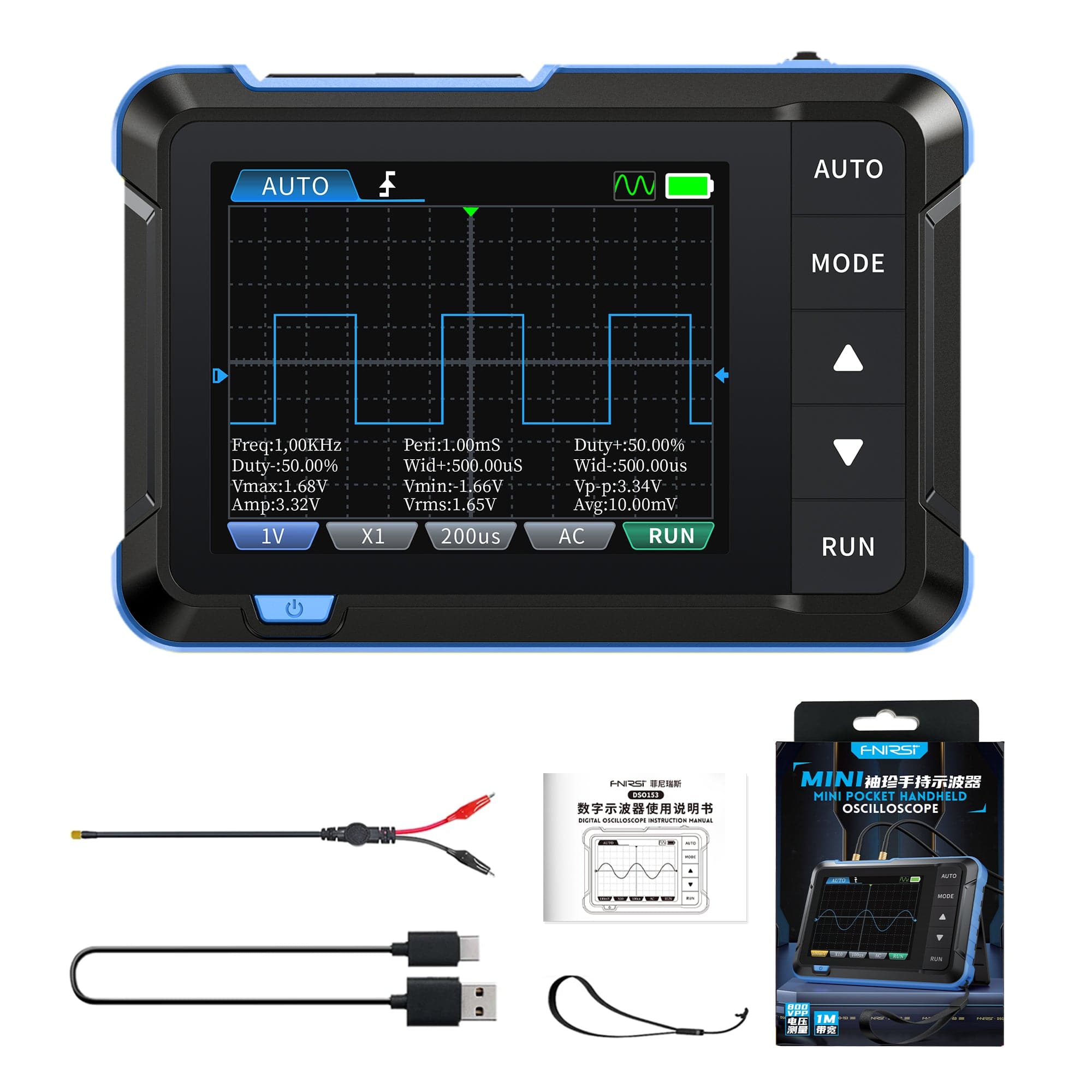 FNIRSI® DSO-153 2-IN-1 Mini Digital Oscilloscope Waveform Generator