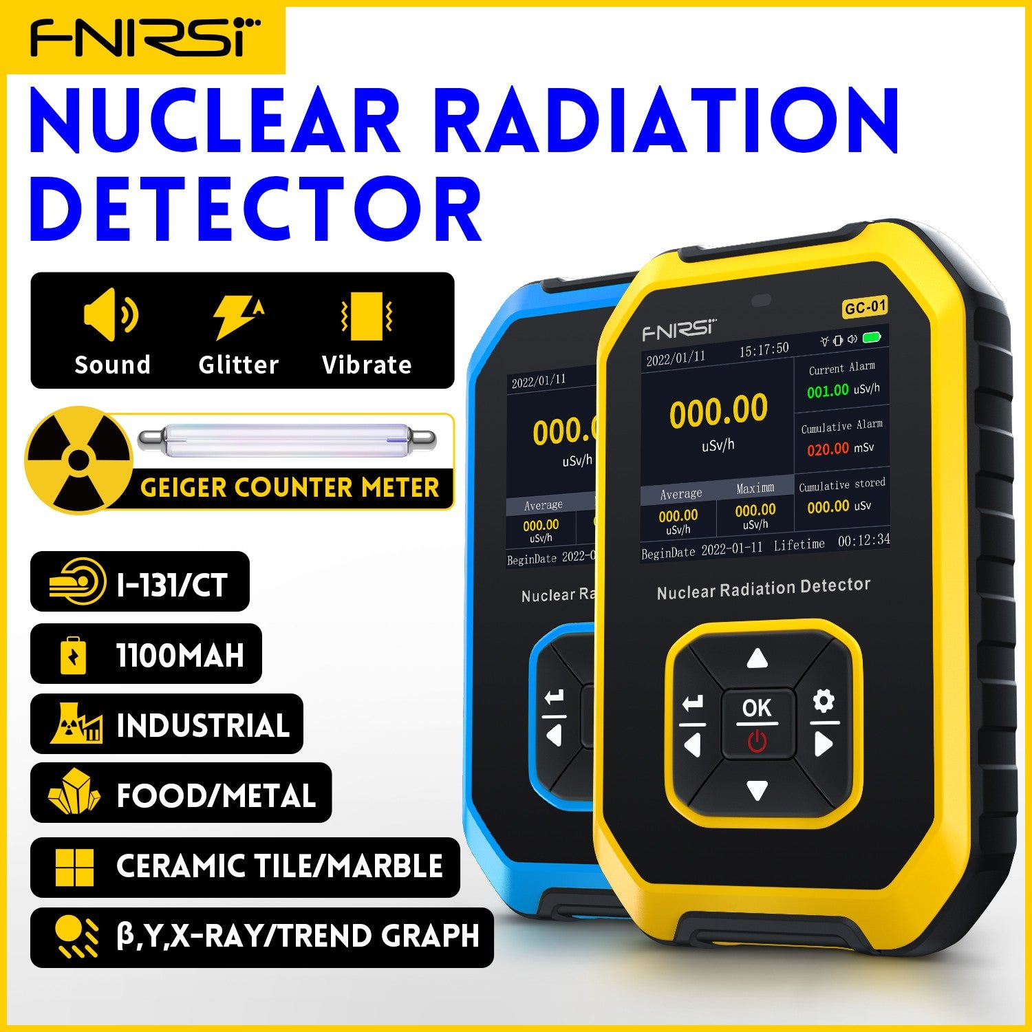 FNIRSI® GC-01 Nuclear Radiation Detector