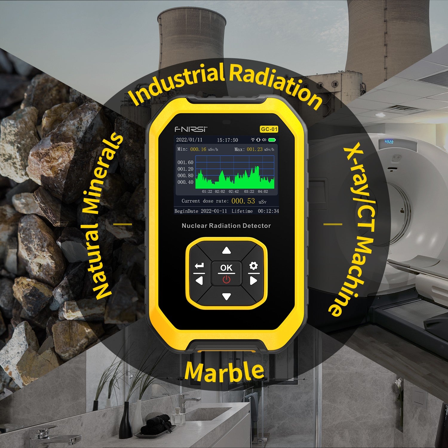 FNIRSI® GC-01 Nuclear Radiation Detector