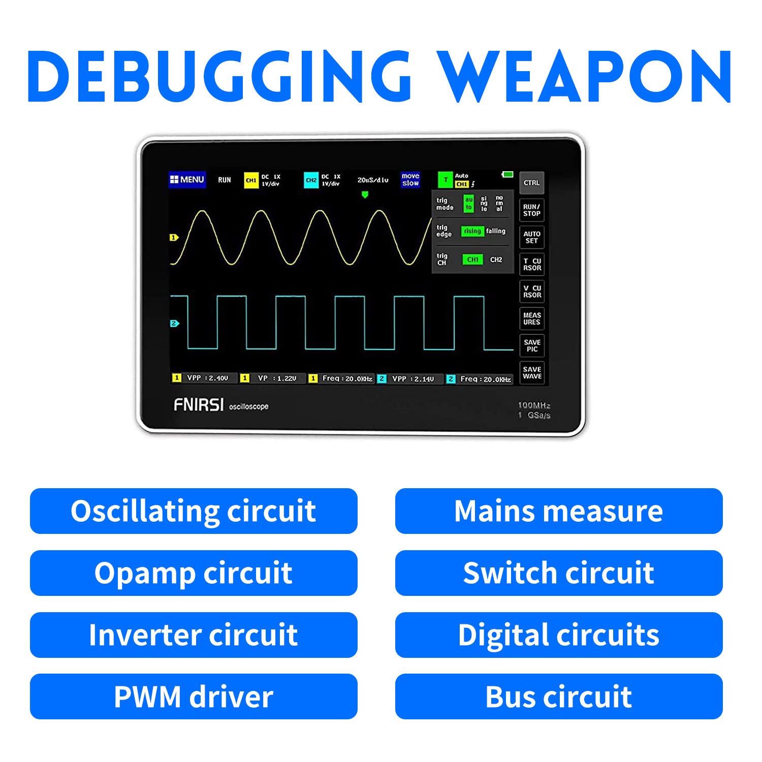 FNIRSI® 1013D Dual Channel Touchable Panel Oscilloscope