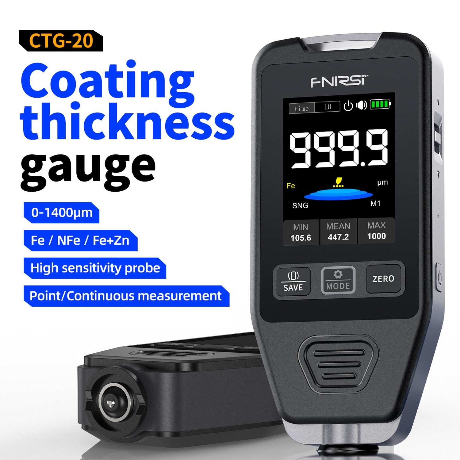 FNIRSI® CTG-20 Car Paint Coating Thickness Gauge