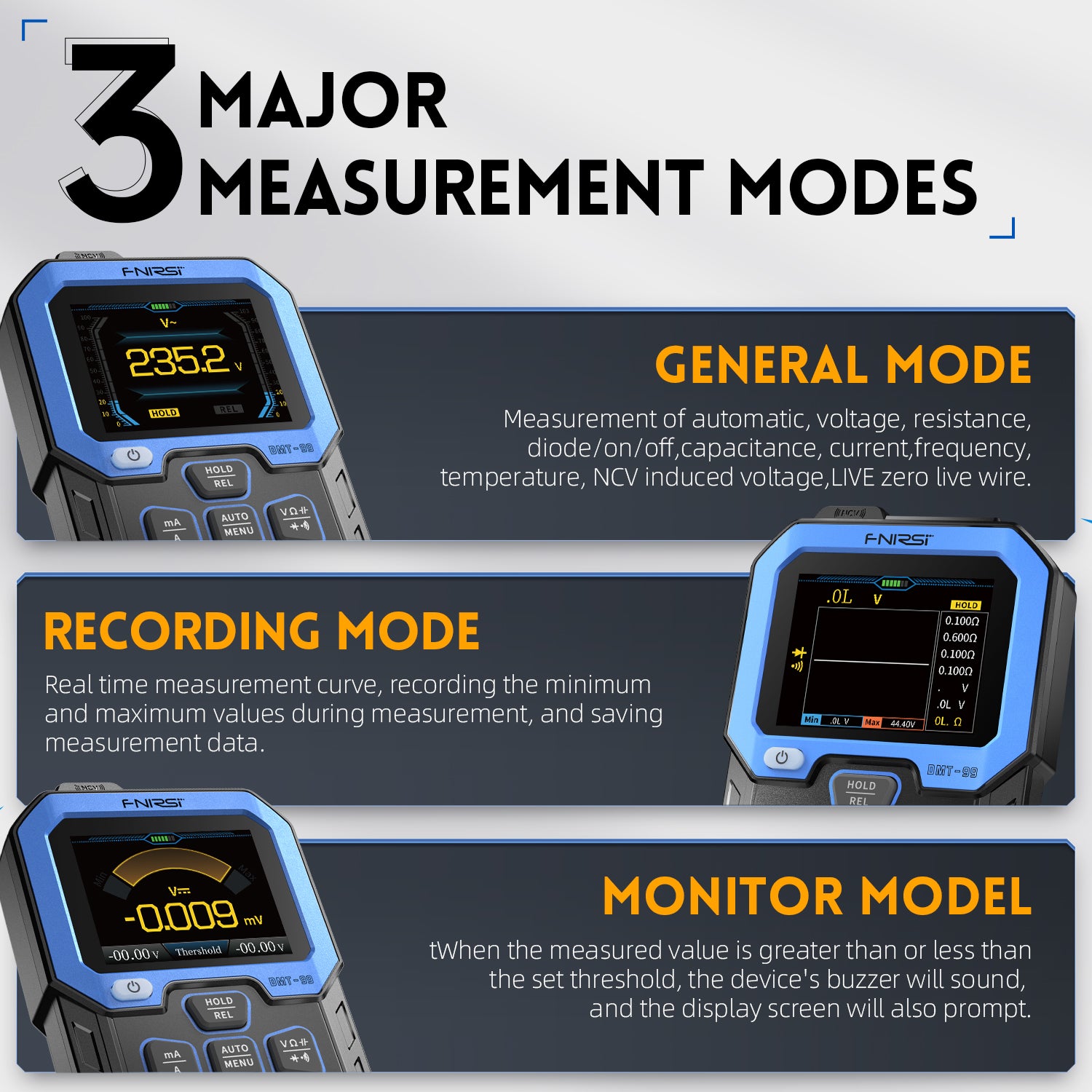 FNIRSI® DMT-99 Intelligent Color Screen Digital Multi Meter