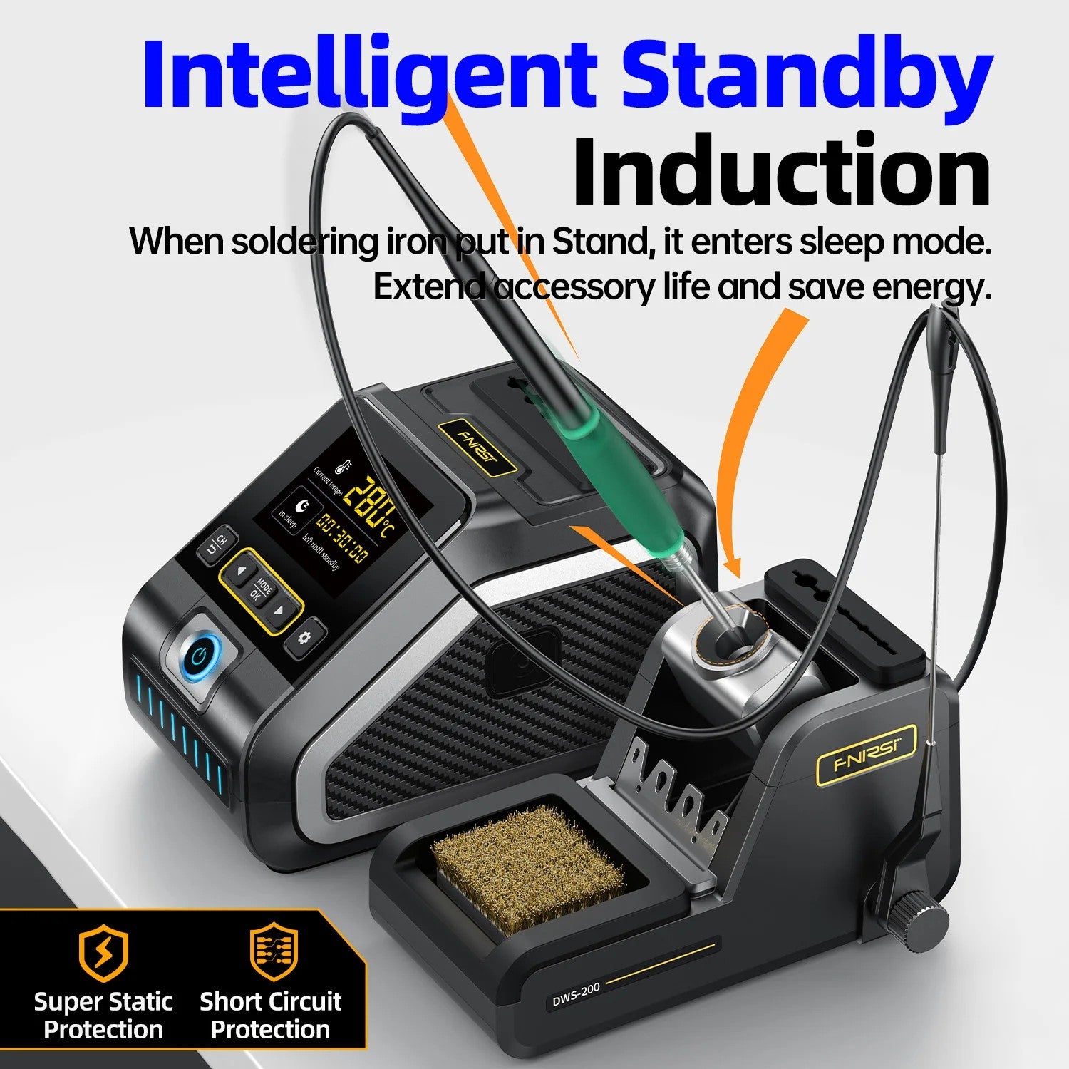 FNIRSI® DWS-200 200W Power Repaid Heating Soldering Iron Station Kit