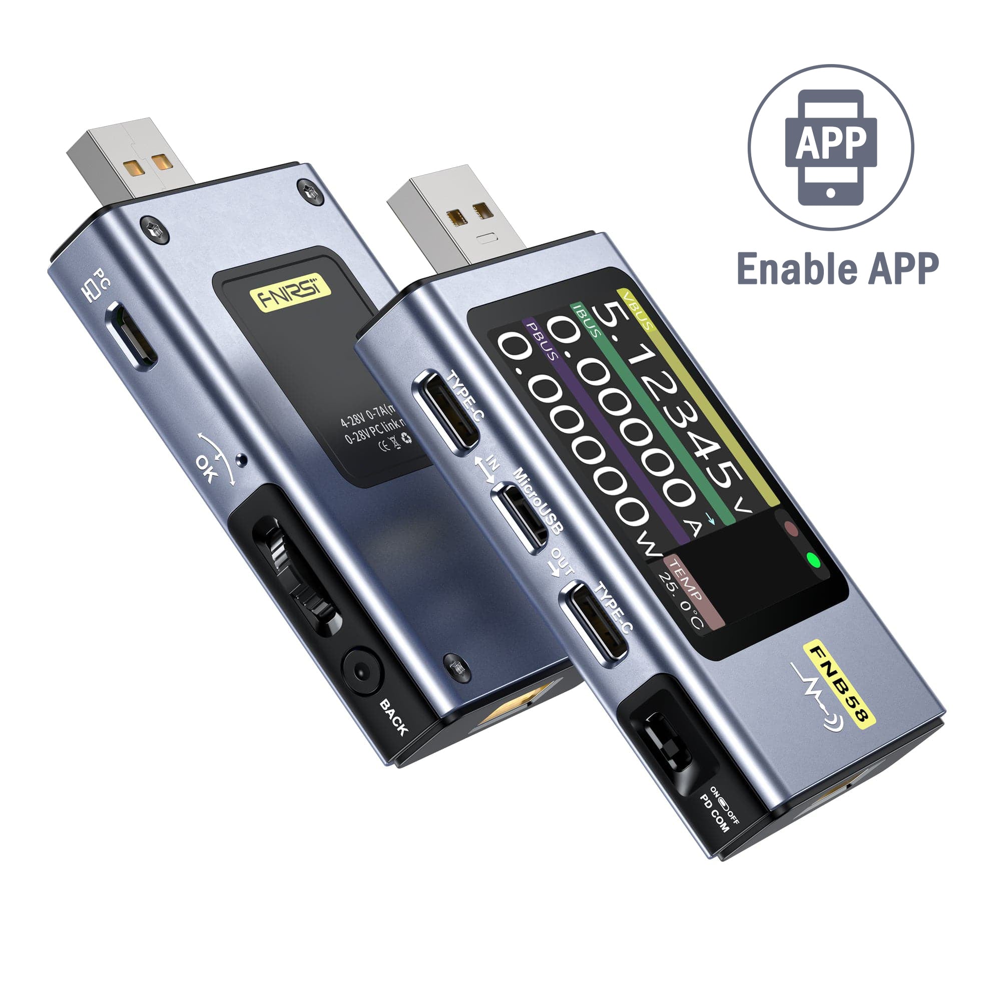 Comprobador de carga rápida USB FNIRSI® FNB58