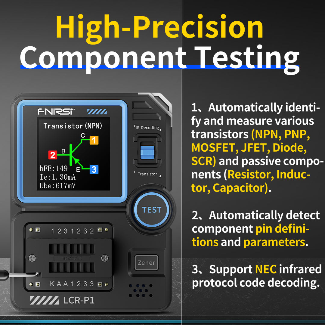 FNIRSI LCR-P1 Multifunction Transistor Capacitor Tester Specifications-2