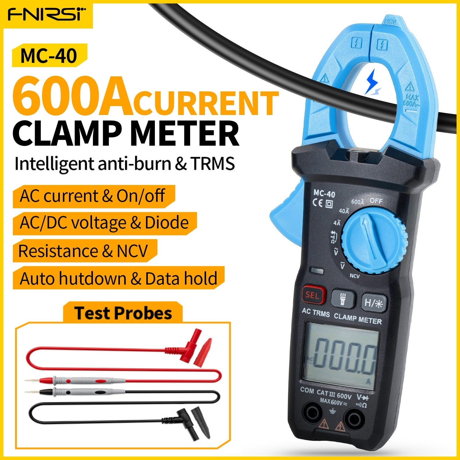 FNIRSI® MC-40 Clamp Meter Digital Multimeter