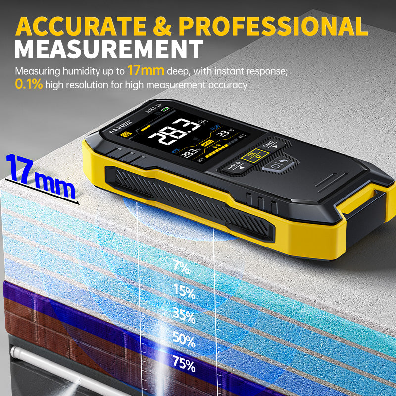 FNIRSI® WMT-10 Inductive Wood Moisture Meter Hygrometer Non-contact Timber Damp Wall Detector Non-destructive Humidity Tester