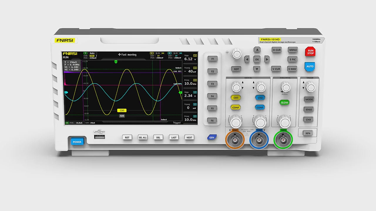 FNIRSI® 1014D Dual Channel Digital Storage Oscilloscope