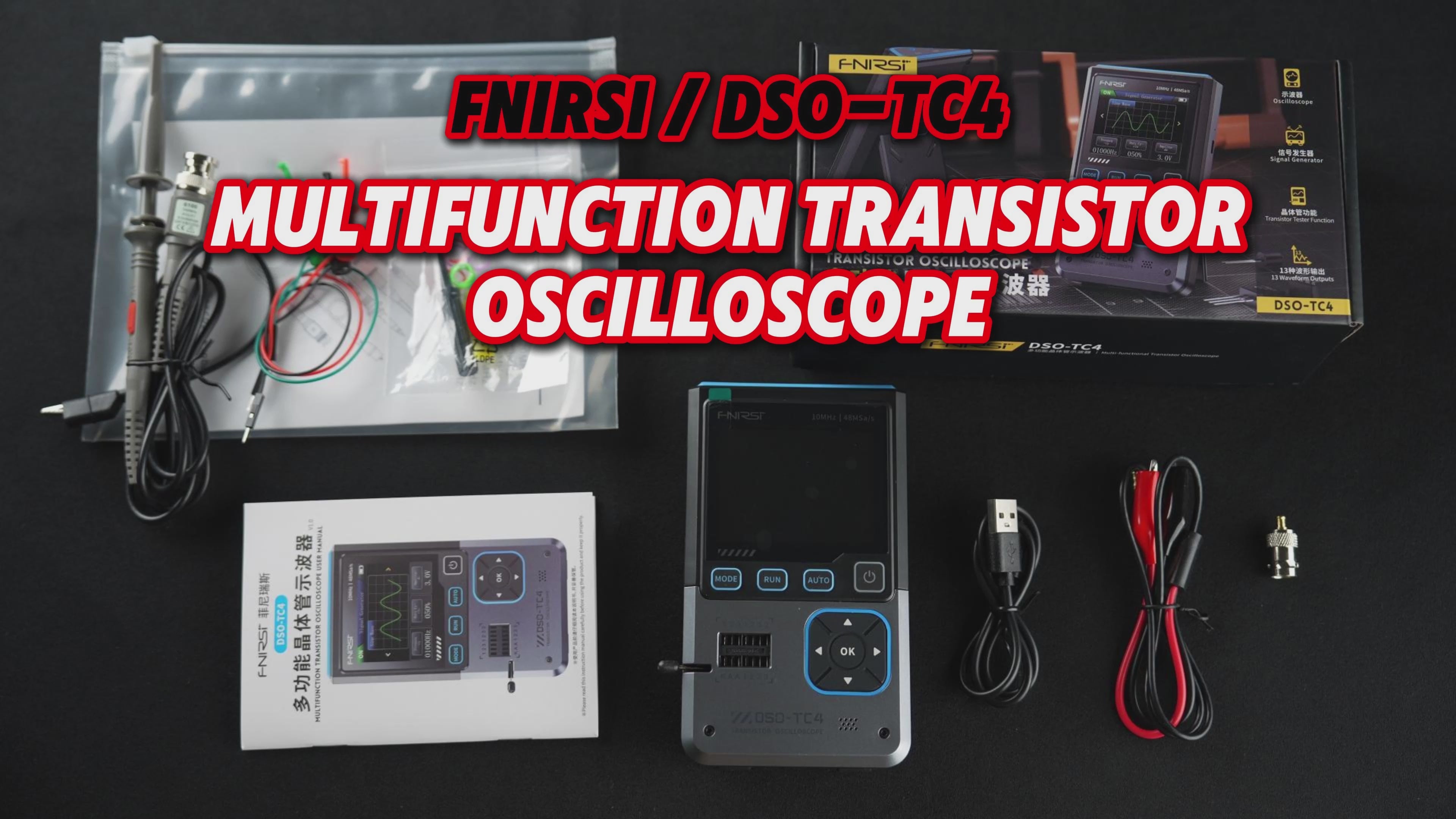 FNIRSI® DSO-TC4 Upgrade 3 in 1 Digital Oscilloscope Transistor Tester Signal Generator