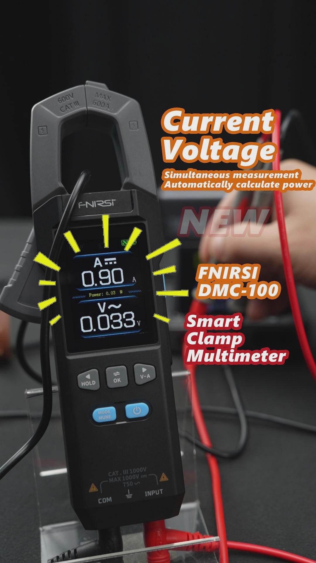 FNIRSI® DMC-100 DC AC Current Voltage Clamp Meter Digital Multimeter