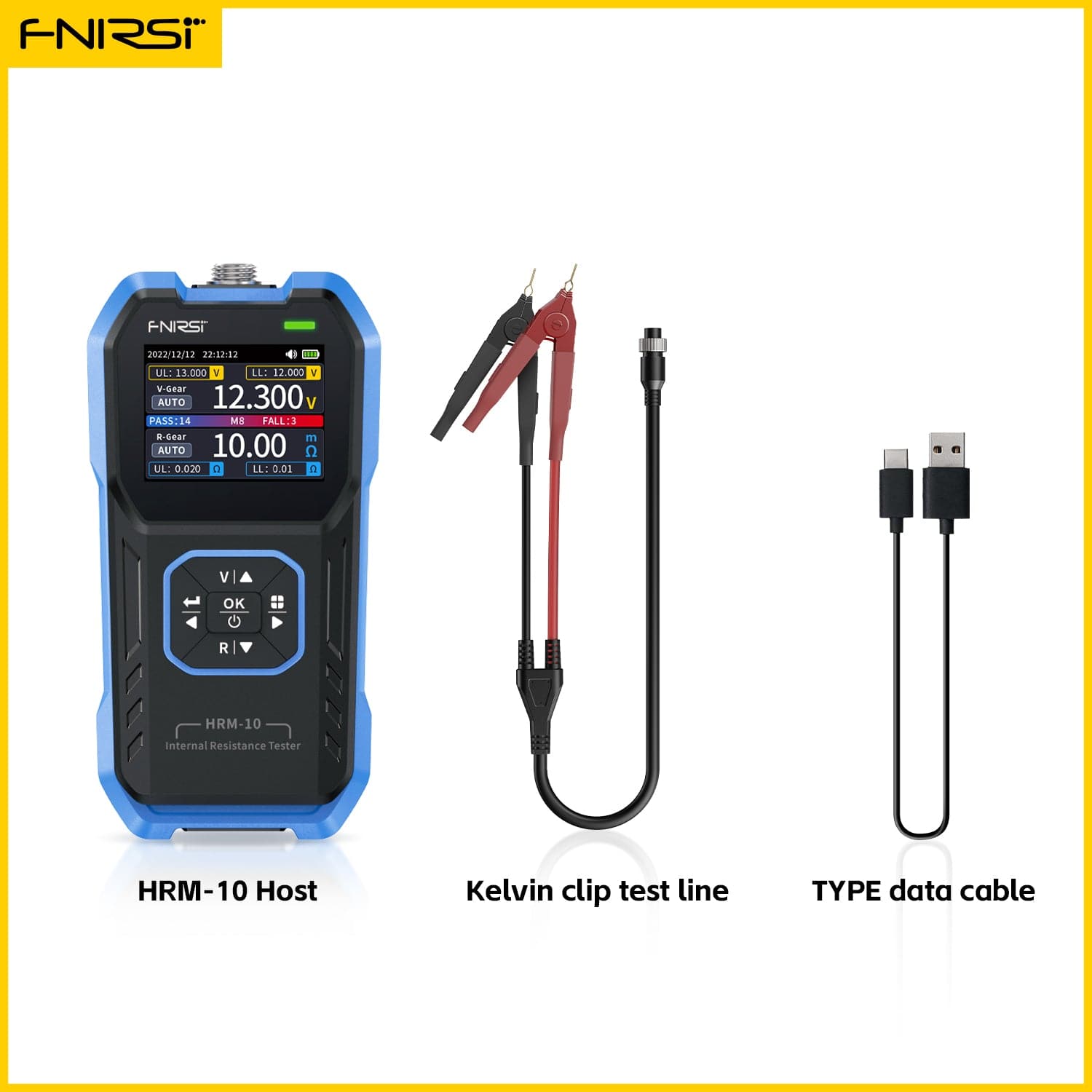 FNIRSI® HRM-10 Battery Voltage Internal Resistance Tester